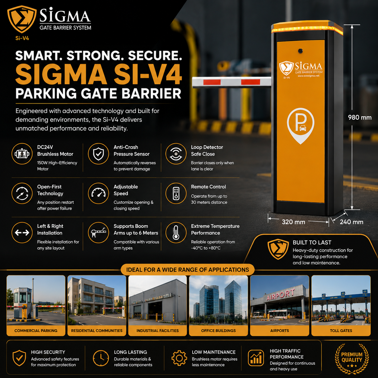 Sigma Si-V4 Parking Gate Barrier